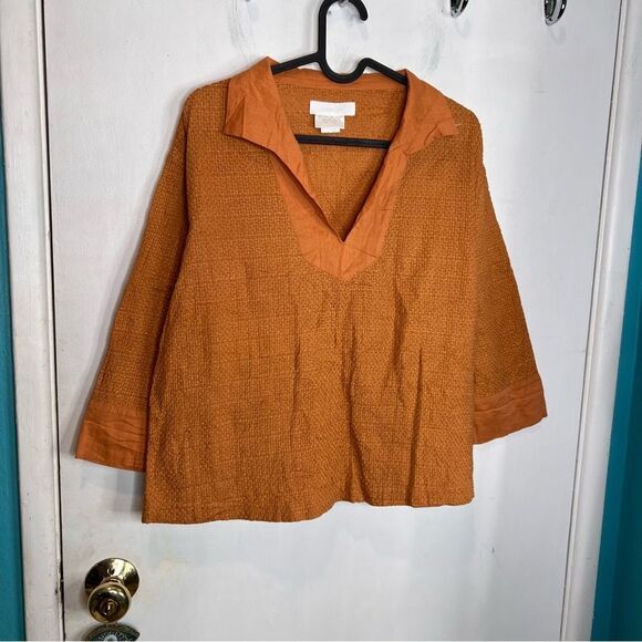 Nicole farhi textured 3/4 sleeves top - Picture 1 of 7